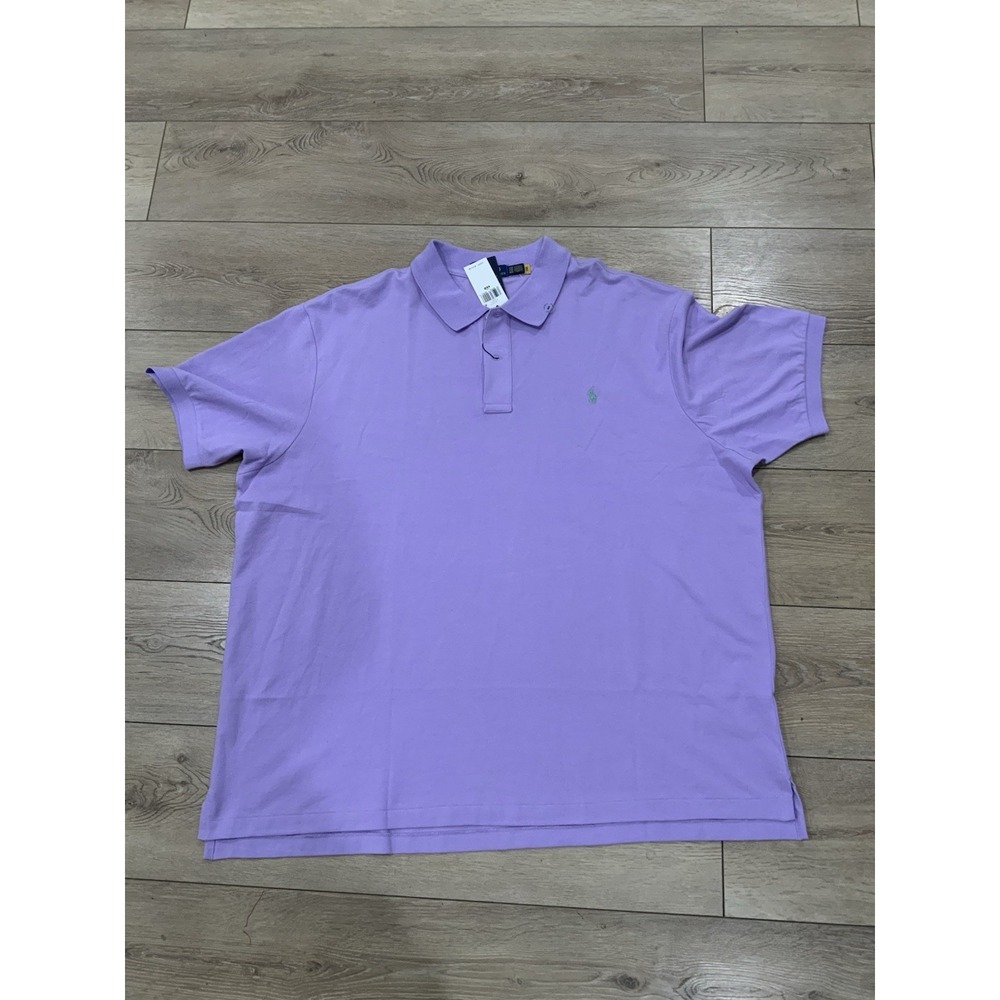 Polo Ralph Lauren Mesh Polo Shirt 4XB Classic Fit Purple w/Mint Green Pony NWT